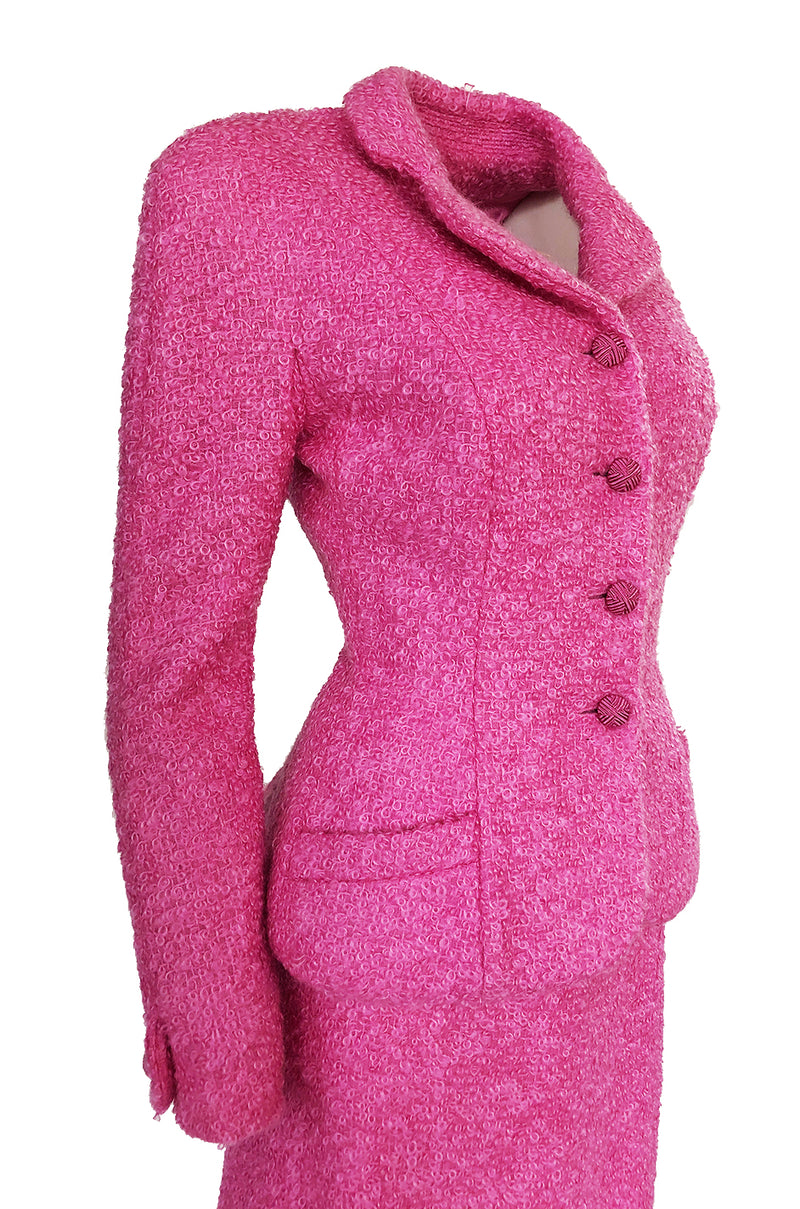 Vintage Chanel Pink Wool Tweed Jacket FR36 1996 - Mrs Vintage