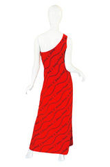 1970s Gucci One Shoulder Maxi Dress