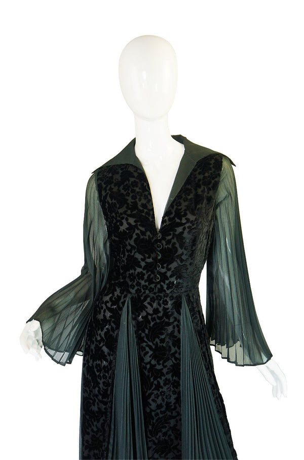 1970s Cut Velvet Thea Porter Gown