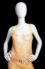 1990s Pale Peach Lace & Knit Valentino