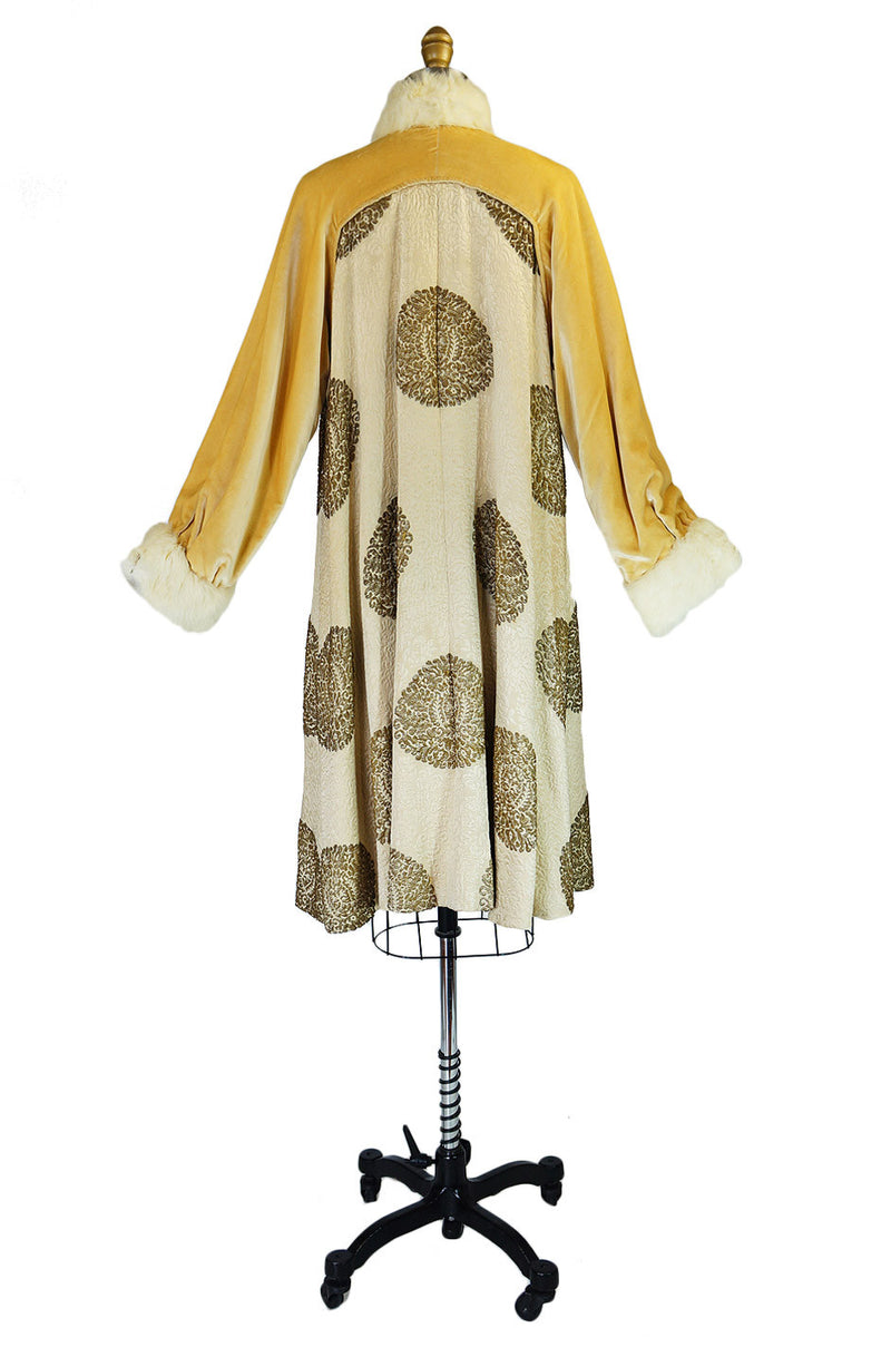 1920s Lame Brocade Velvet Flapper Coat