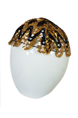 1920s Rare Gold Gelatin Sequin Cap