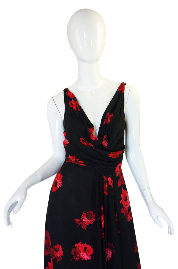2005 Iconic Rose Print Prada Silk Dress
