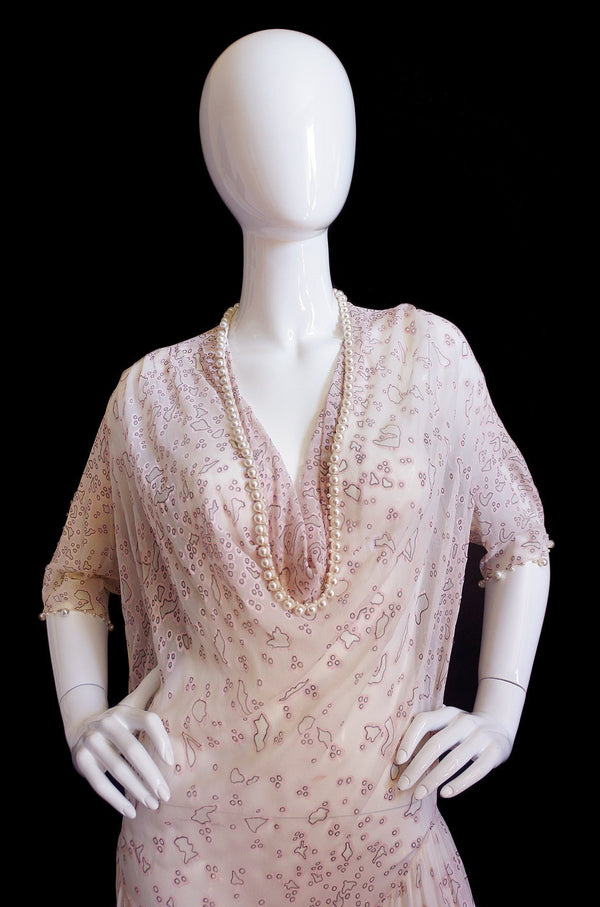 1980s Pearl Edged Zandra Rhodes Dress