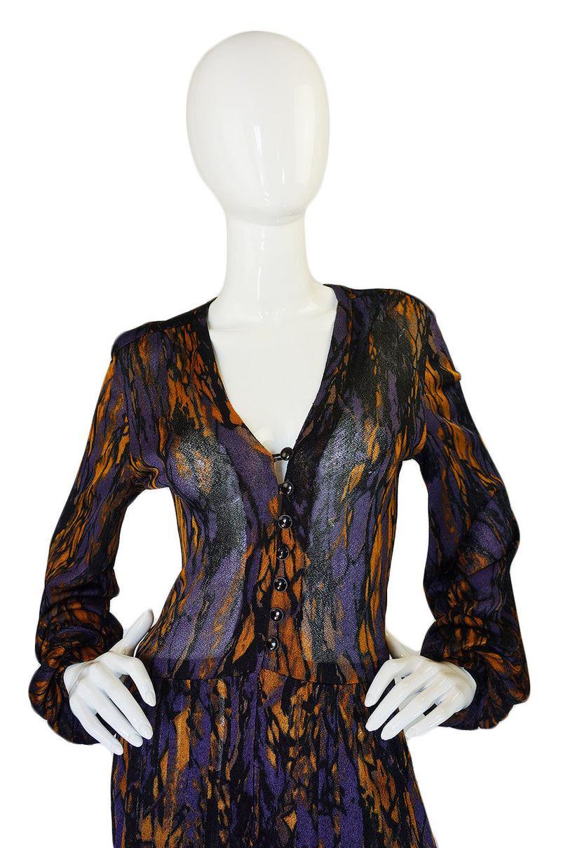 1970s Yves Saint Laurent Silk Knit Dress