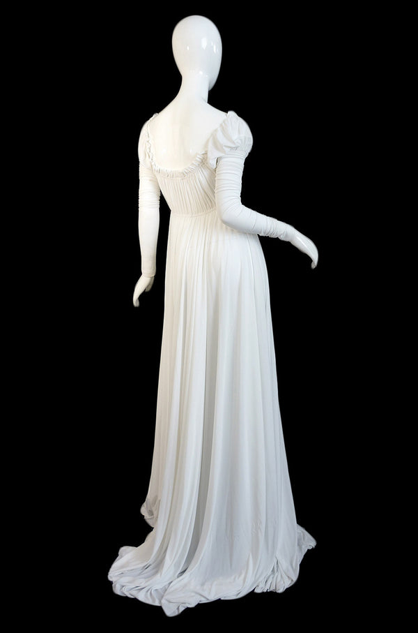 1970s Norma Kamali White Jersey Gown