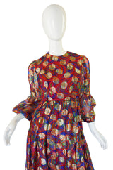 1960s Metallic Dot Silk Organza Malcolm Starr Dress