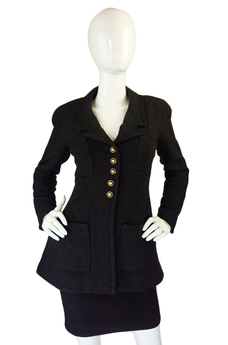 1993 Chanel Black Boucle Jacket & Skirt – Shrimpton Couture