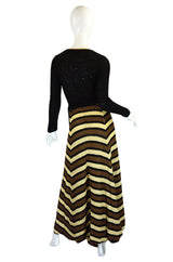 1970s Hand Loomed Striped Knit Maxi
