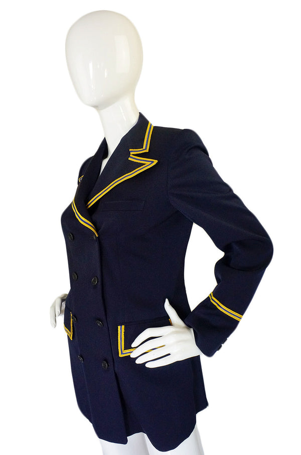 1970s Navy Blue & Yellow Navel Jacket