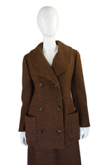 1960s Christian Dior Brown Wool Suit