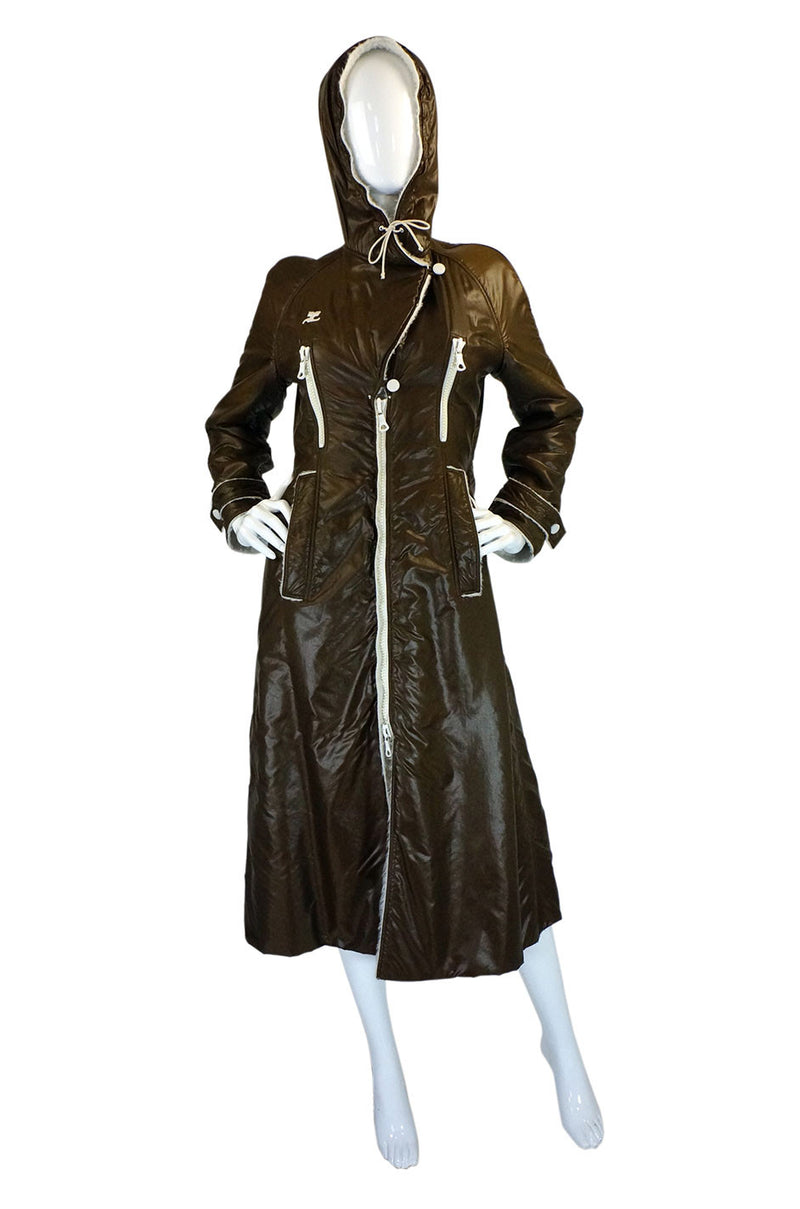 1960s Nylon Courreges Hooded Coat