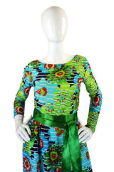 1971 Rare Lanvin Bright Print Maxi Dress