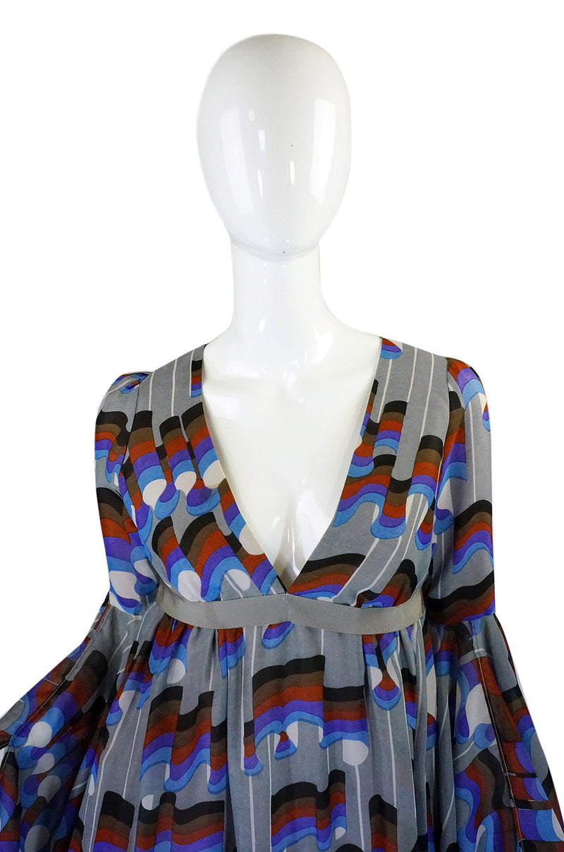 1970s Balloon Flutter Sleeve Jean Varon