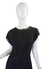 Late 1970s Backless Cassini Silk Dress