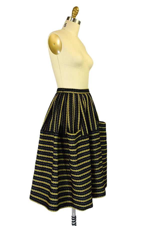 Amazing 1950s Woven Striped Skirt