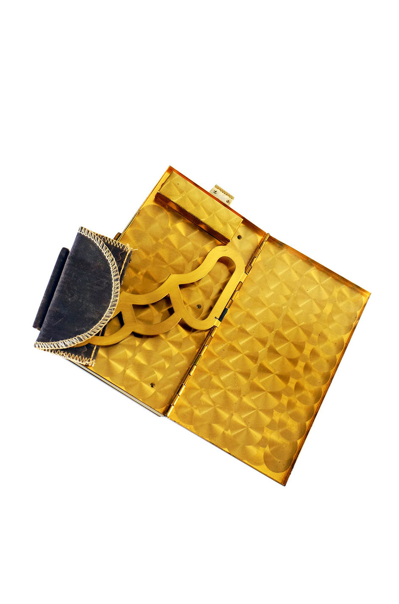 1920s Gold Mesh Compact Flapper Bag