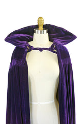 Early 1930s Purple Silk Velvet Cape