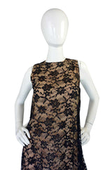 1960s Lanz Lace & Back Bow Maxi Dress