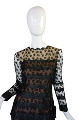 1970s Bill Blass Lace & Ribbons Dress