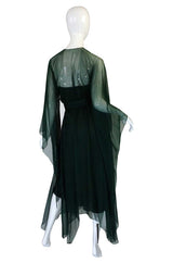 1970s Rare Halston Silk Chiffon Gown