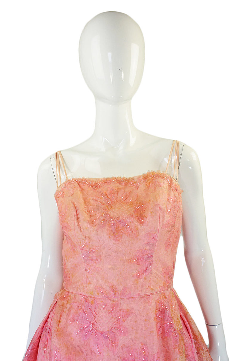 1950s Pink Lace Dance Dress