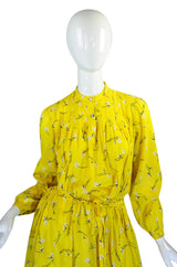 1970s Yellow Cotton Hanae Mori Dress