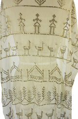 1920s Assuit Scarf with Figures & Trees