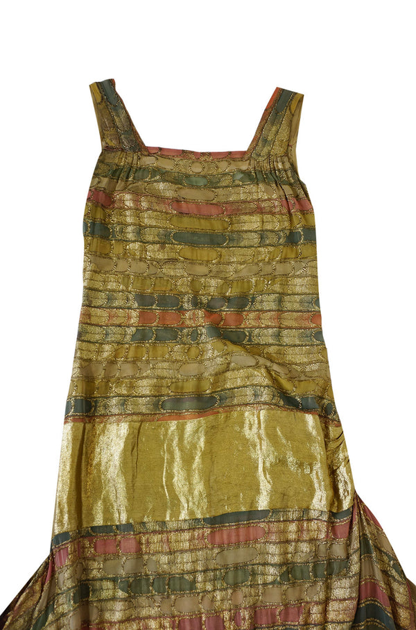 Sublime 1920s Silk & Lame Flapper Dress