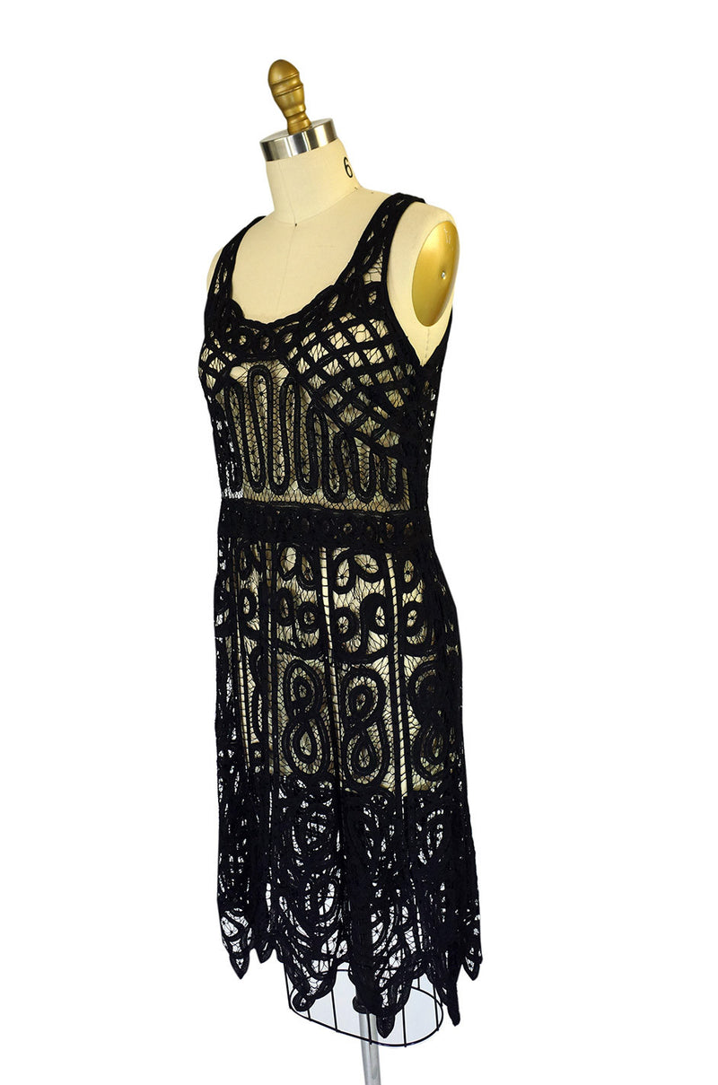 1920s Tape Lace & Beaded Flapper Dress