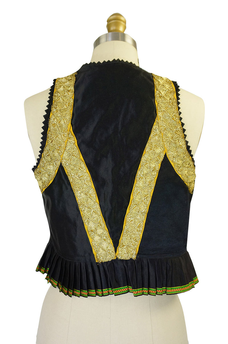 Antique Silver Buckle Gold Thread Vest