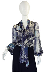 1970s Leonard Chiffon Print Maxi Dress