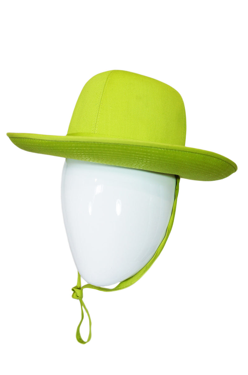 1960s Round Lime French Hat with Tie