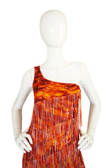 1990s Missoni One Shoulder Fringe Dress