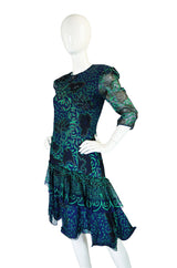 1970s Beaded Zandra Rhodes Silk Dress