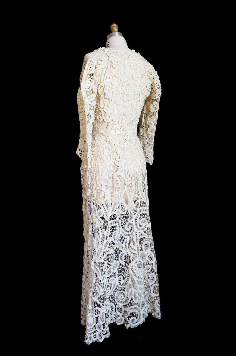 c.1905 Amazing Battenburg Lace Dress Shrimpton Couture c.1905 Amazing Battenburg Lace Dress Shrimpton Couture