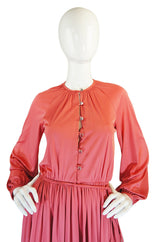1970s Glass Button Donald Brooks Dress