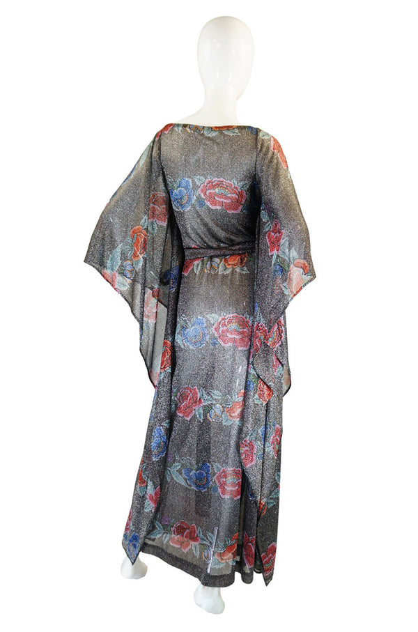 1970s Rare Metallic Missoni Caftan Gown