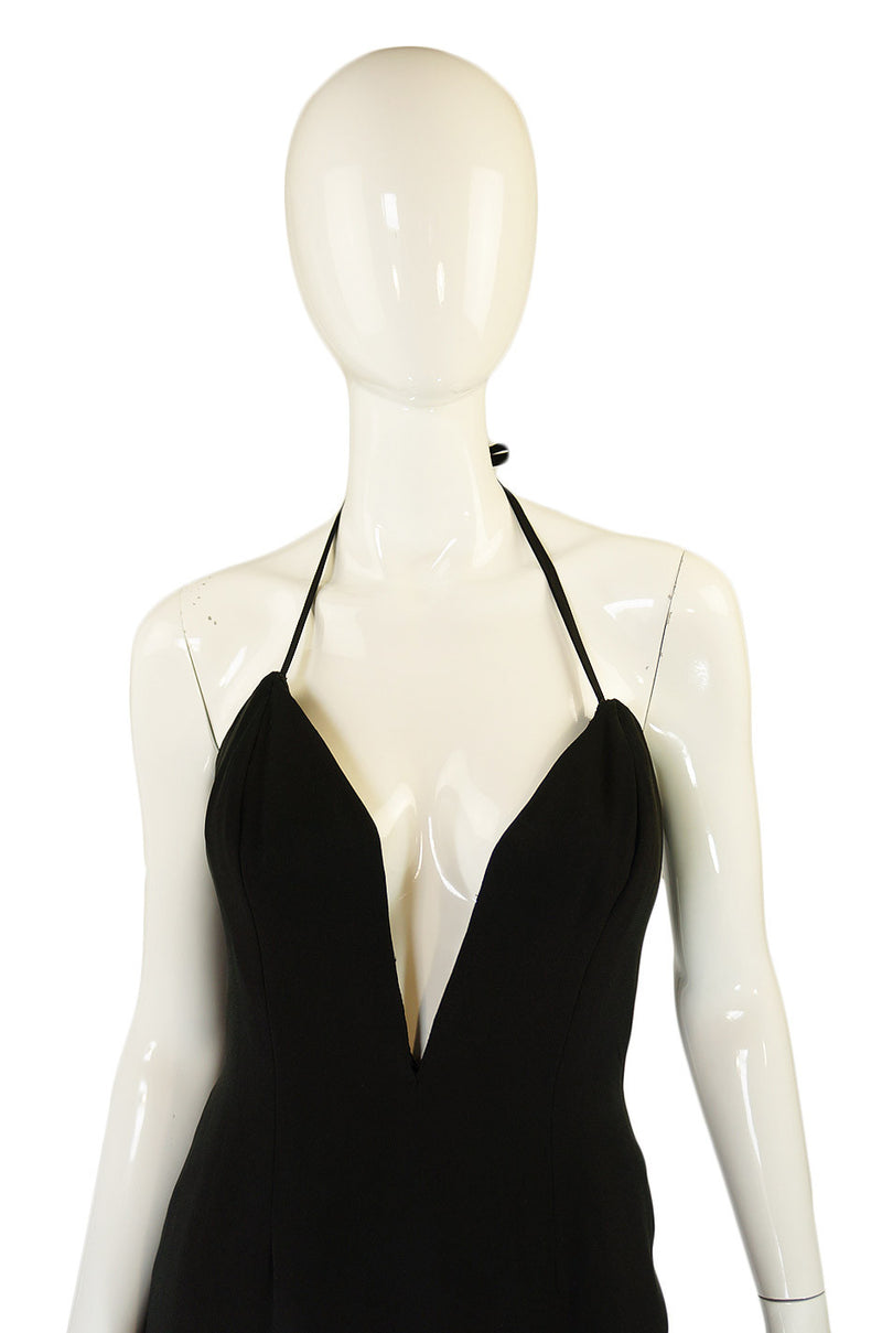 1980s Plunged Vicky Tiel Mini Dress