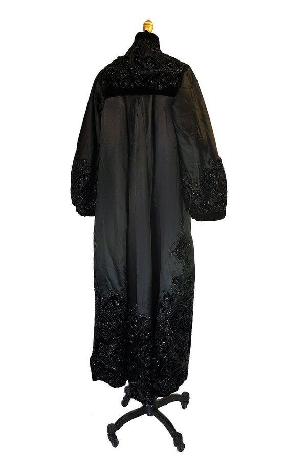 c1900 Jet Bead & Silk Evening Coat
