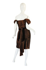 1980s Off Shoulder Dotted Lanvin Dress