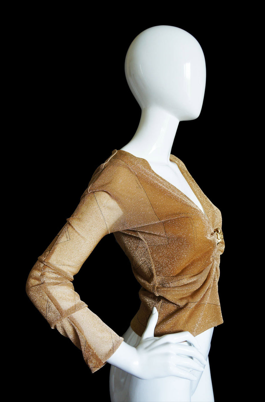 2000s GUCCI by Tom Ford / ワンショルダー トップ F/W 2000 Tom Ford for Gucci Gold Top – Shrimpton Couture