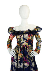 1960s Oscar De La Renta Ruffled Gown