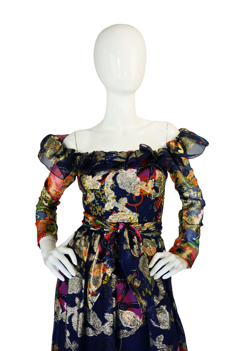 1960s Oscar De La Renta Ruffled Gown