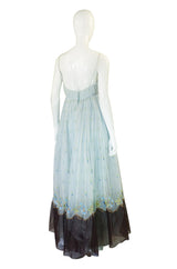 1960s Bosand Net Blue Gown with Cape