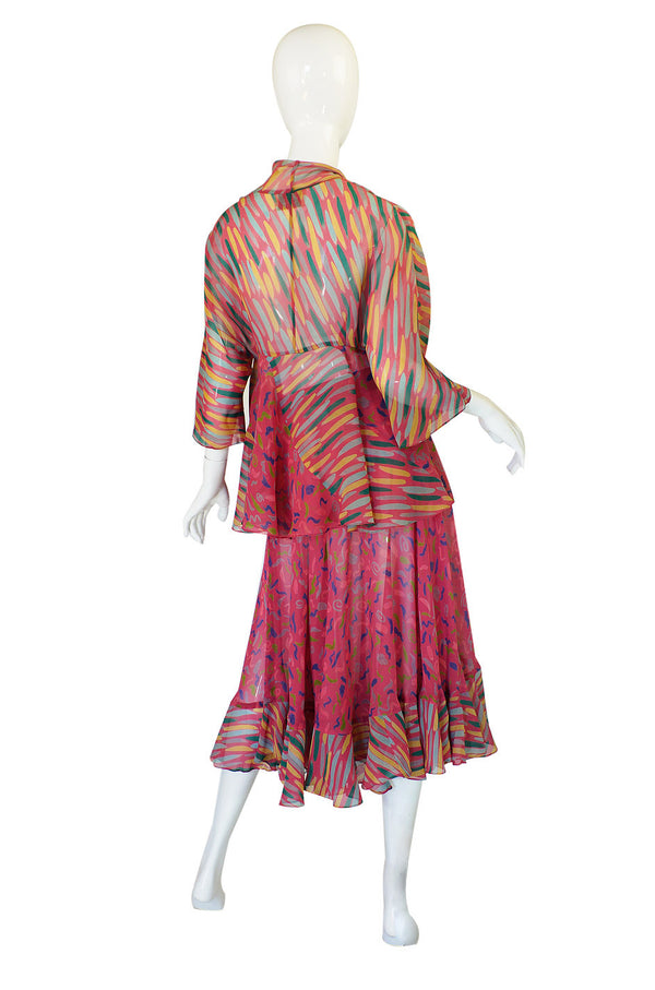 1970s Ossie Clark Birtwell Print Silk Set
