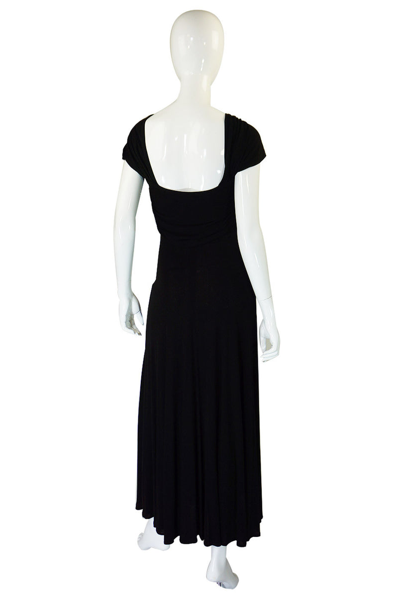 1970s Bias Cut Jean Muir Jersey Halter Dress