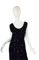 Early 1930s Sequin Silk Crepe Shift Dress