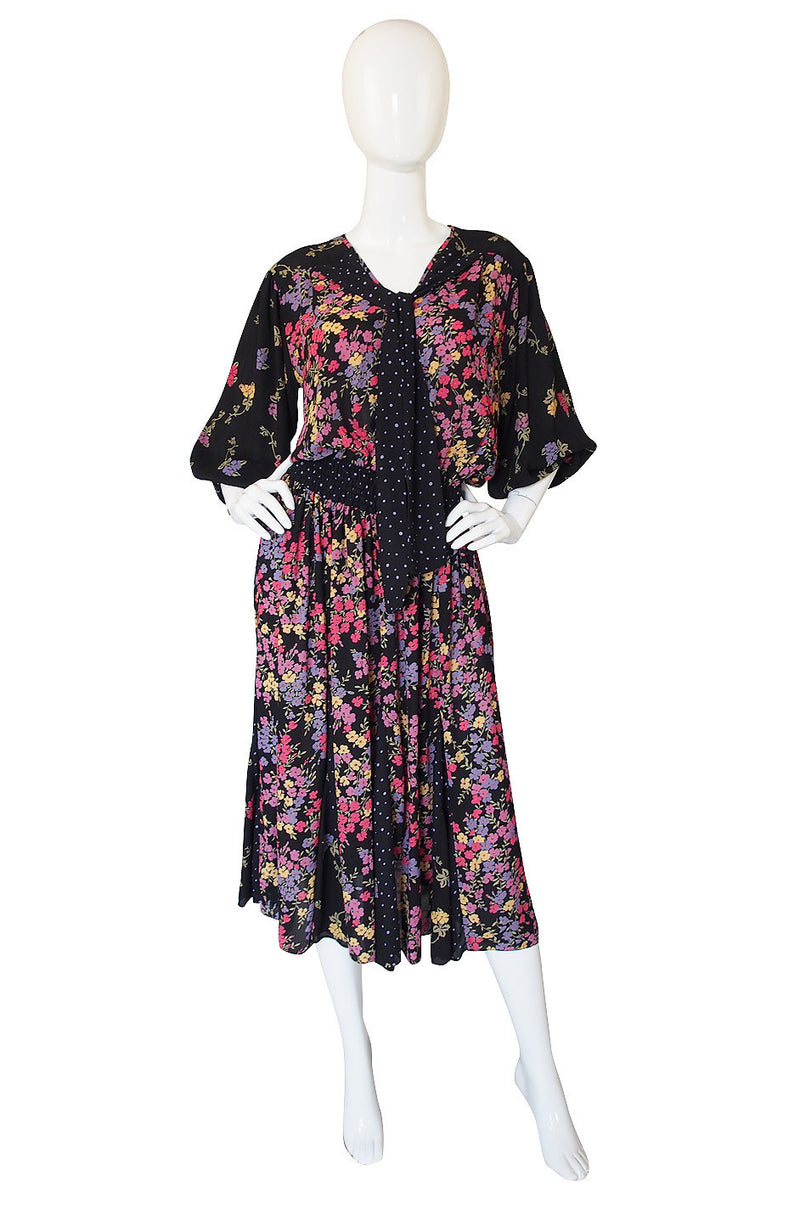 diane freis vintage dresses 1970s Diane Freis Print Georgette Dress – Shrimpton Couture