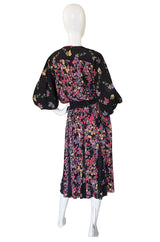 1970s Diane Freis Print Georgette Dress